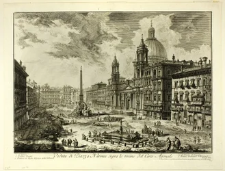 View of Piazza Navona above the ruins of the Circus of Domitian, from Views of Rome