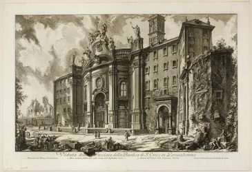 View of the Façade of the Basilica of S. Croce in Gerusalemme, from Views of Rome
