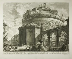 View of the Mausoleum of the Emperor Hadrian (now called Castel Sant’Angelo) from the Rear, from Views of Rome