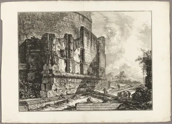 View of the Remains of the Tomb of the Plautii on the Via Tiburtina, near the Ponte Lugano, two miles distant from Tivoli, from Views of Rome