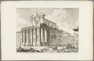 View of the Temple of Antoninus and Faustina in the Roman Forum, from Views of Rome