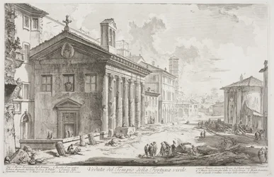 View of the Temple of Fortuna Virilis, now the Armenian church of S. Maria Egizziaca, c.1760-78