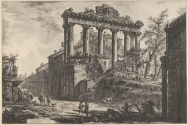 View of the so-called Temple of Concord with the Temple of Saturn