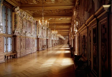 Renaissance architecture: view of the gallery of Francois I at the castle of Fontainebleau