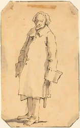 A Standing Man Wearing a Great Coat and Boots