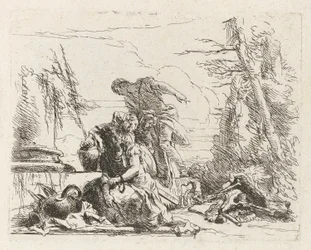 A Woman with Her Arms in Chains and Four Other Figures, from Various Capriccios