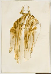 Bearded Man Looking Down to the Left