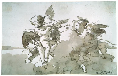 Cupids with Doves and a Torch