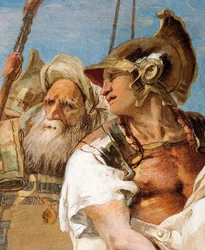 Aeneas from Aeneid Presents Cupid, Disguised as Ascanius, to Dido (detail)