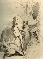 Group of Soldiers with a Horse