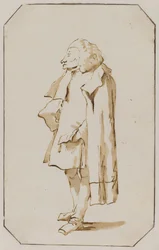 Caricature of a Standing Man in a Cape