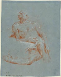 Male Nude Leaning on His Elbow