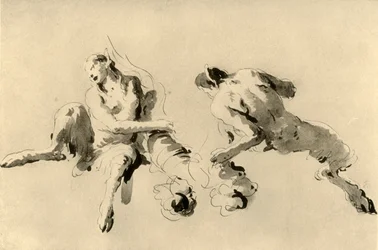 Male and Female Faun with Cornucopia