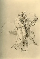 Old man and Young soldier, mid 18th century, 1928