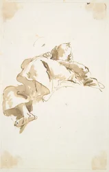 Reclining Female Figure Seen from Below
