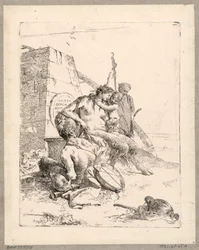 Satyr Family with an Obelisk (plate 11 from the Scherzi di Fantasia)