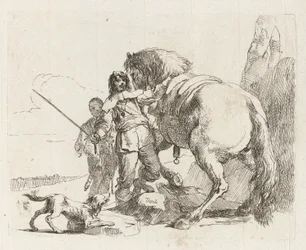 The Rider Standing by His Horse, from Various Capriccios