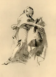 Woman Bending to the Right but Looking Up