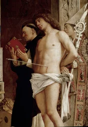 Altarpiece of Saint Job: Virgin and Child with Six Saints and Musicians Angels (detail)