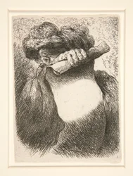Figure Holding a Large Banderole, from the Series Small Studies of Heads