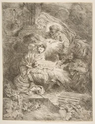 God the Father Observing the Virgin and Child, Angels to the Right