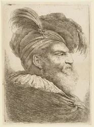 Head of a Bearded Man in Plumed Hat
