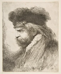 Head of an Old Man Facing Left, from the Series of Large Oriental Heads, ca. 1645-50