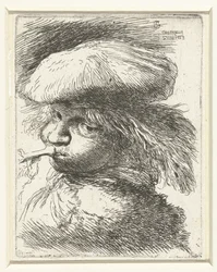 Head of a Boy Blowing a Trumpet, Small Study of Heads with Oriental Headdresses (series title)