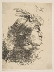 Man Wearing a Small Turban Ornamented with Plumes and Ribbon, ca. 1645-1650