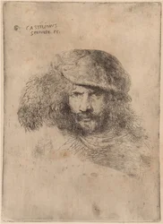Self-Portrait(?), Wearing a Plumed Cap