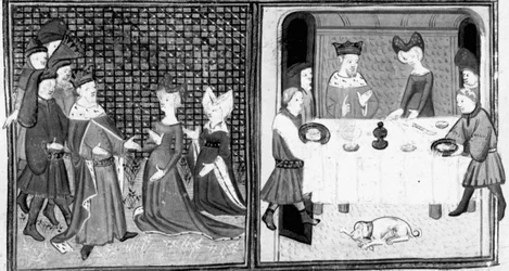 Decameron, The Marquise of Montferrat Receives Philippe the One-Eyed; The Nobles Sit at Banquet. First Day, Story 5