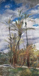 Palm and orange trees