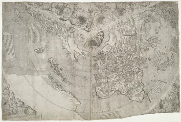 World Map, Mundu [sic] Spericum... Cognosces Diligentia Joani Mathei Contareni, by Contarini, Giovanni and Francesco Rosselli