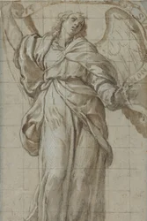 Standing Angel Holding a Scroll