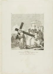 Christ is Helped by Simon of Cyrene, plate five from Stations of the Cross