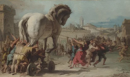The Procession of the Trojan Horse to Troy. Around 1760