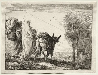 Flight into Egypt: The Holy Family Approaching a Village