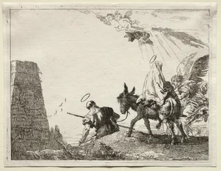 Flight into Egypt: The Holy Family Passing near a Pyramid