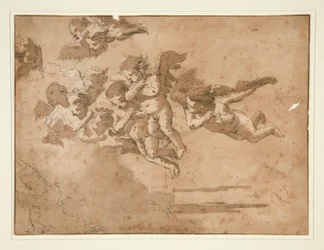 Putti Flying in Clouds