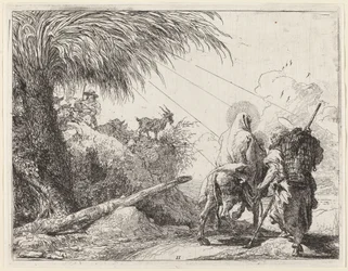 The Flight, Holy Family at the Right, Joseph Looking to the Left