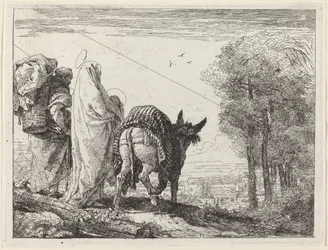 The Flight with the Holy Family at the Left