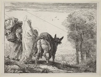 The Flight with the Holy Family at the Left