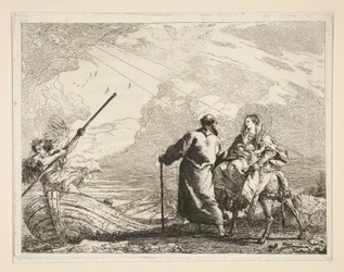 The Holy Family Arrives at the Edge of a River, from the Series Idee Pittoresche Sopra la Fuga in Egitto (Flight into Egypt)