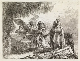 The Holy Family Escorted by an Angel (The Flight into Egypt XII)