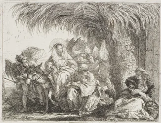 The Holy Family Under a Palm Tree, Plate Six from The Flight into Egypt