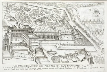 View of the Belvedere Gardens in the Papal Palace, Vatican