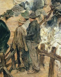 Branding of Young Bulls in Maremma (detail)