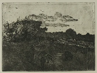 Country at Sunset with Swineherds