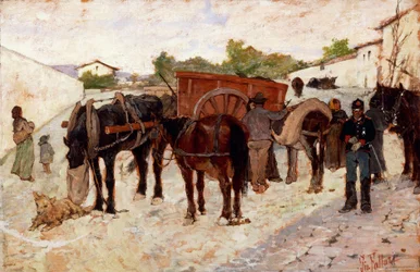 Stopping in Maremma or Scene of Country Life by Giovanni Fattori (1825-1908)