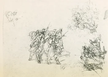 Three sketches for groups of soldiers